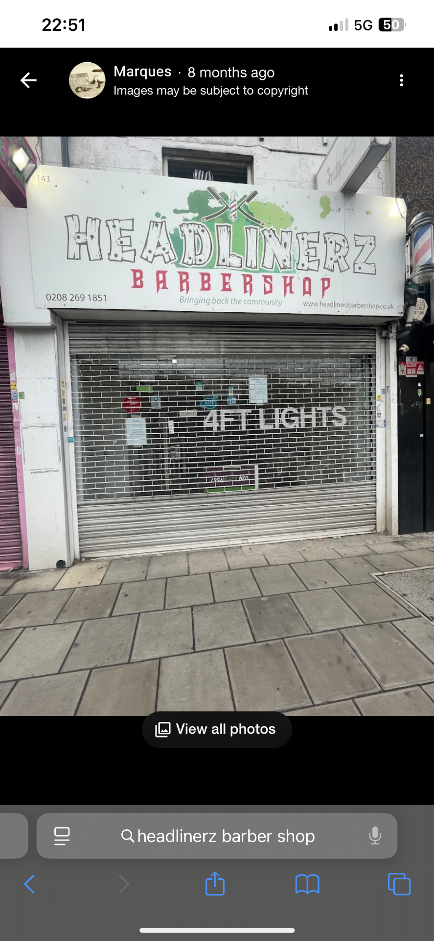Headlinerz Barbershop shopfront